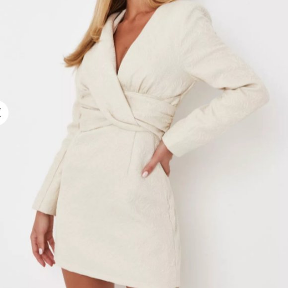 missguided white dress long sleeve Missguided Recycled White High Neck Knit Mini Dress